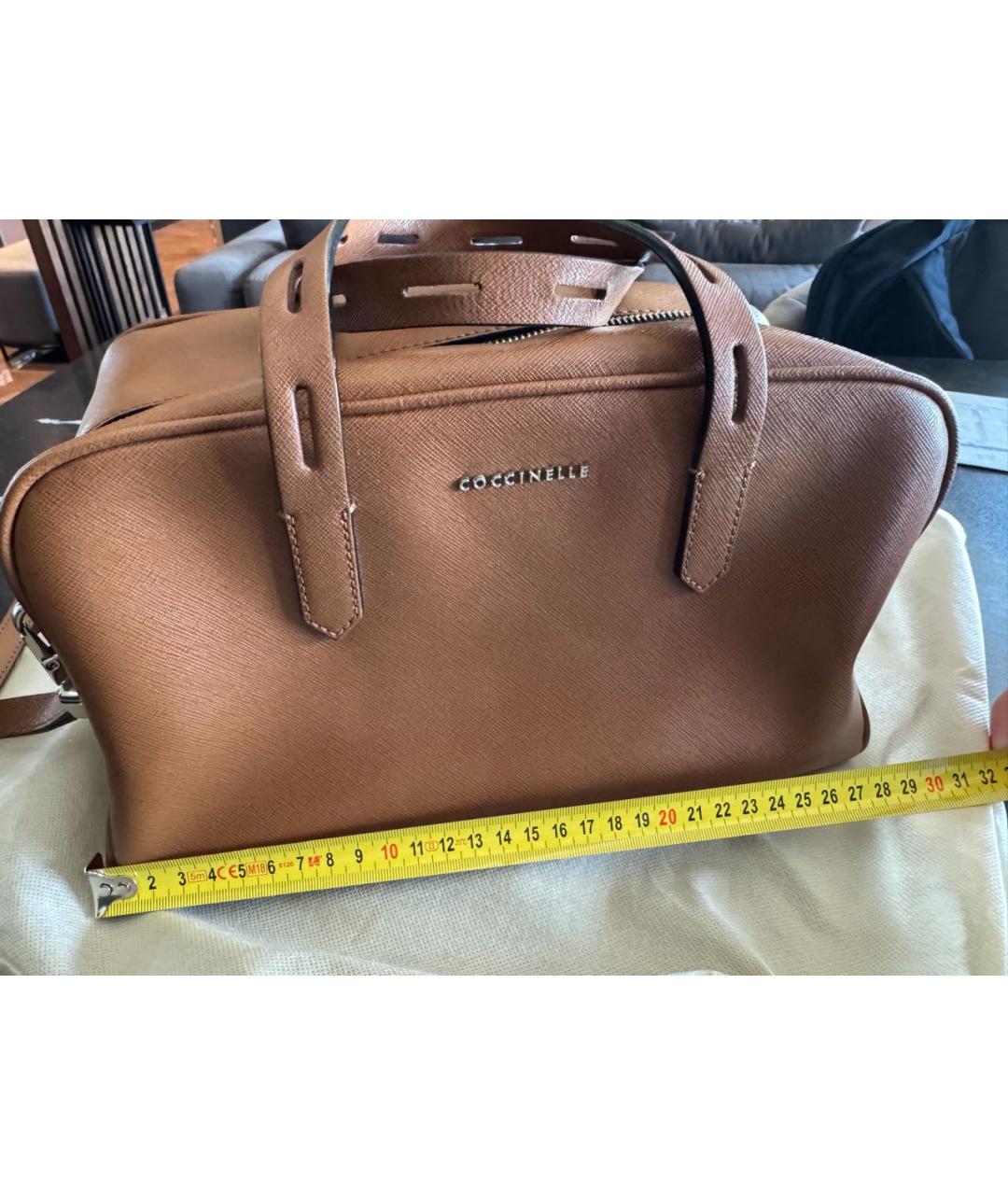 COCCINELLE Коричневая кожаная сумка тоут, фото 5