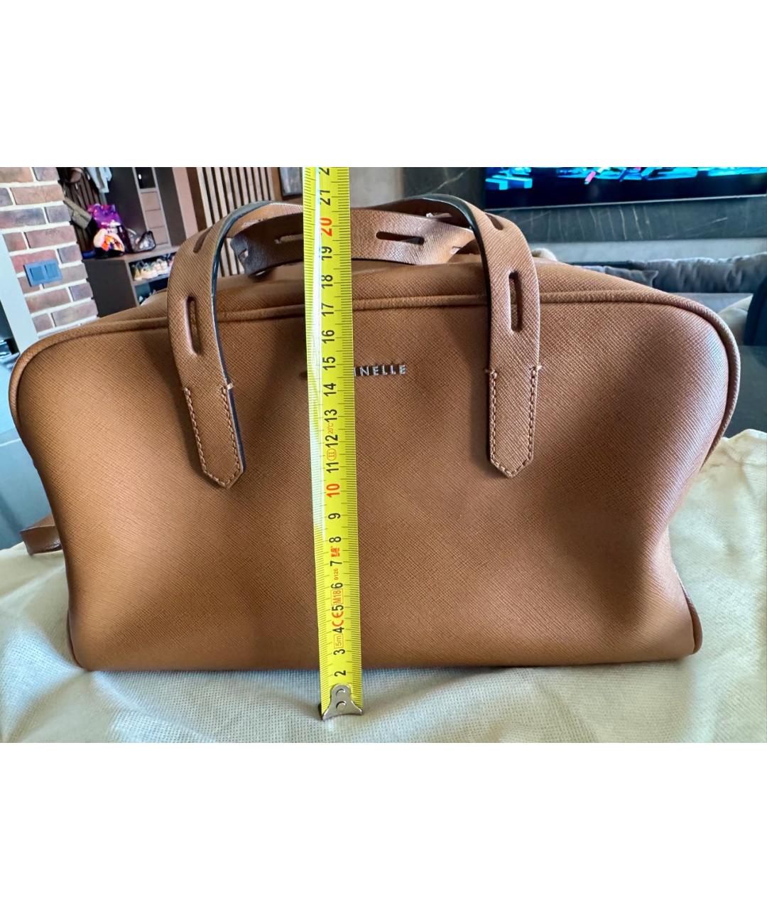 COCCINELLE Коричневая кожаная сумка тоут, фото 4