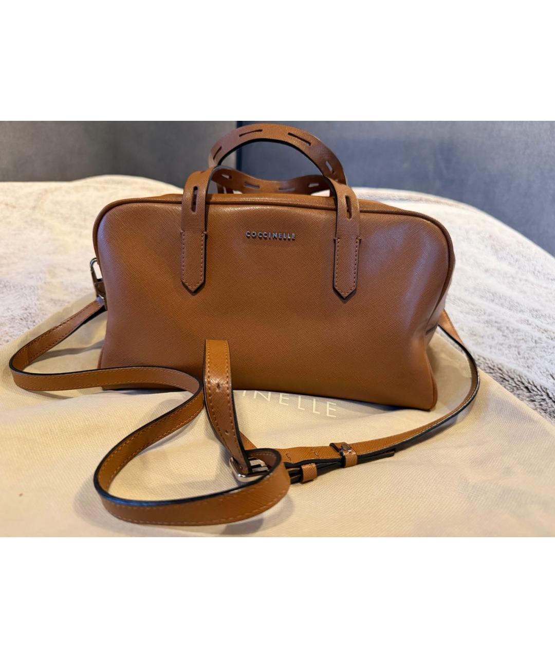 COCCINELLE Коричневая кожаная сумка тоут, фото 6