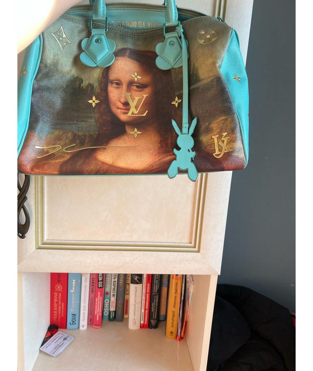 LOUIS VUITTON Бирюзовая кожаная сумка с короткими ручками, фото 2