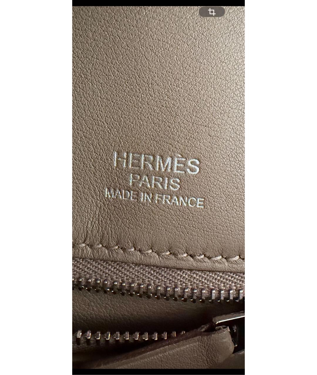 HERMES Бежевая замшевая сумка с короткими ручками, фото 6