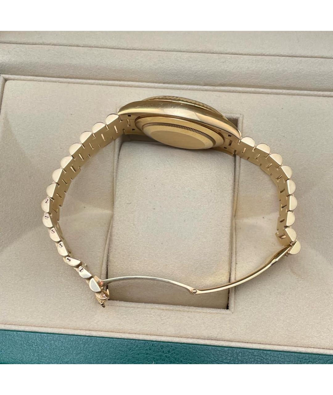 ROLEX Черные часы из желтого золота, фото 8