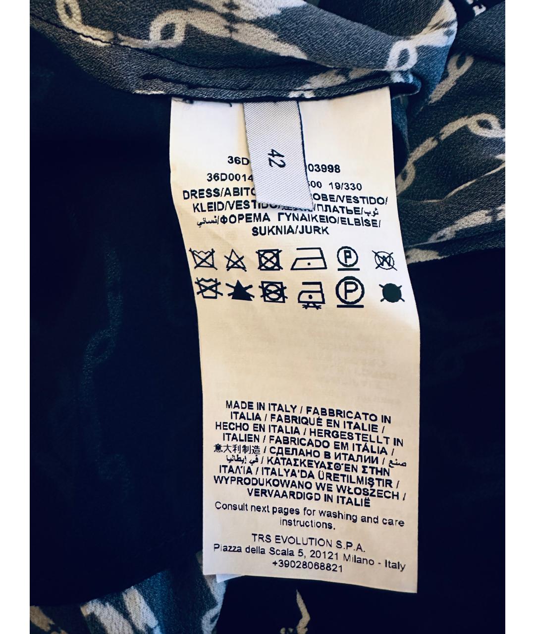 TRUSSARDI Черное вискозное повседневное платье, фото 4