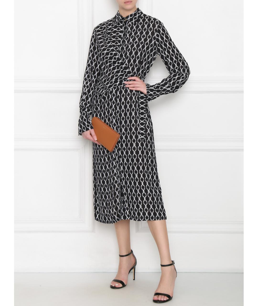 TRUSSARDI Черное вискозное повседневное платье, фото 7