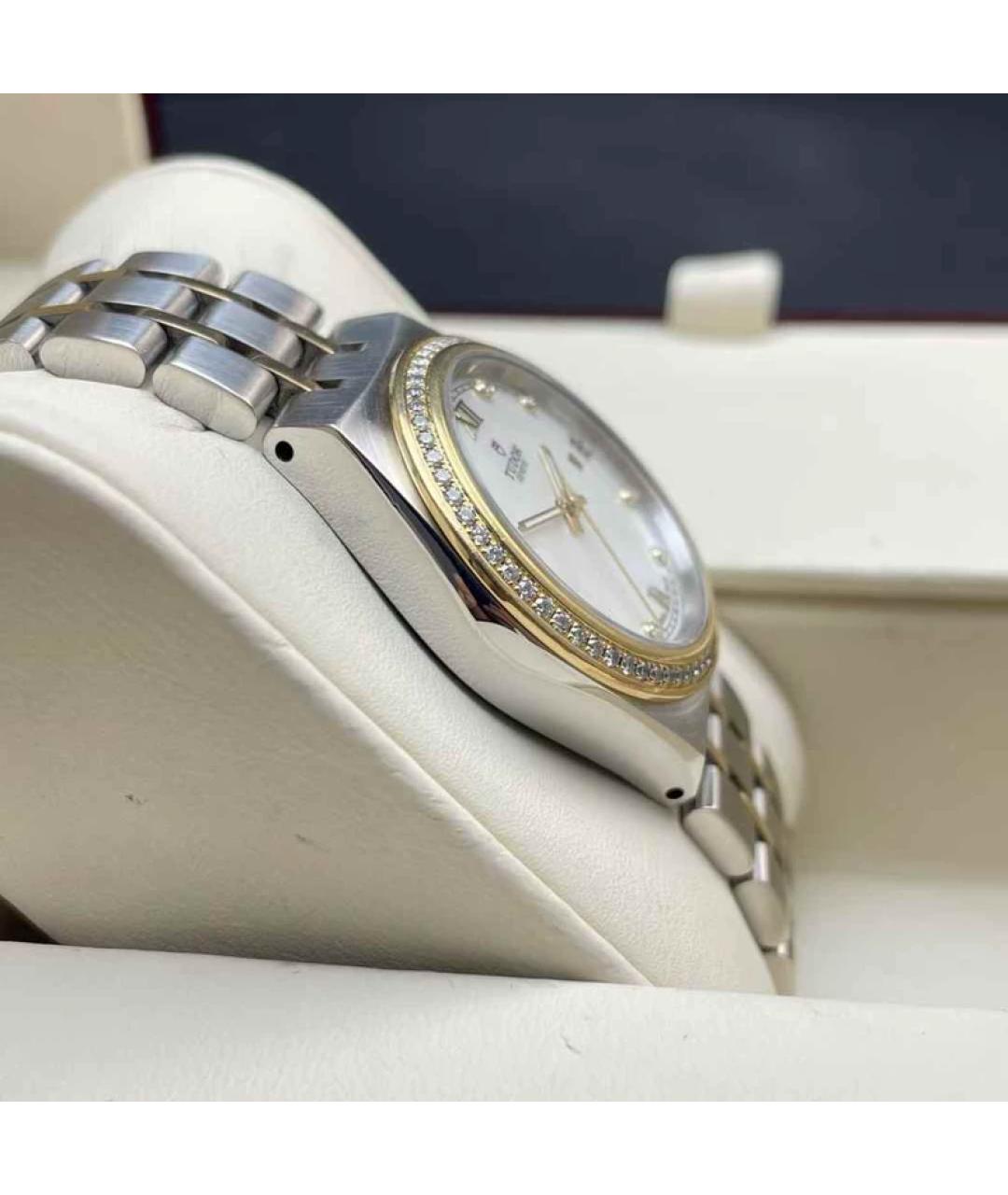 TUDOR Белые часы из желтого золота, фото 5