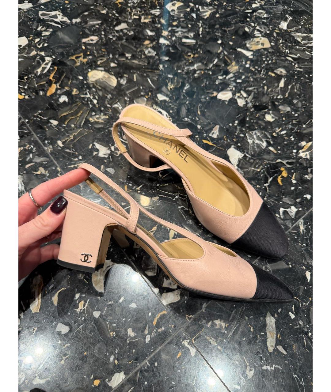 CHANEL Розовые кожаные туфли, фото 3