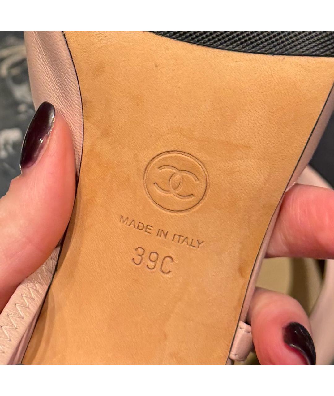 CHANEL Розовые кожаные туфли, фото 4