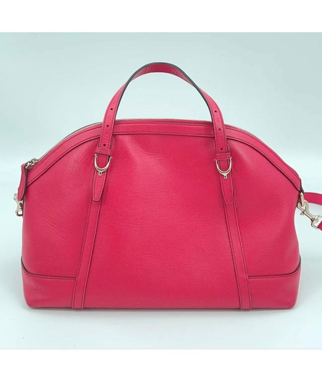 GUCCI Розовая кожаная сумка с короткими ручками, фото 2