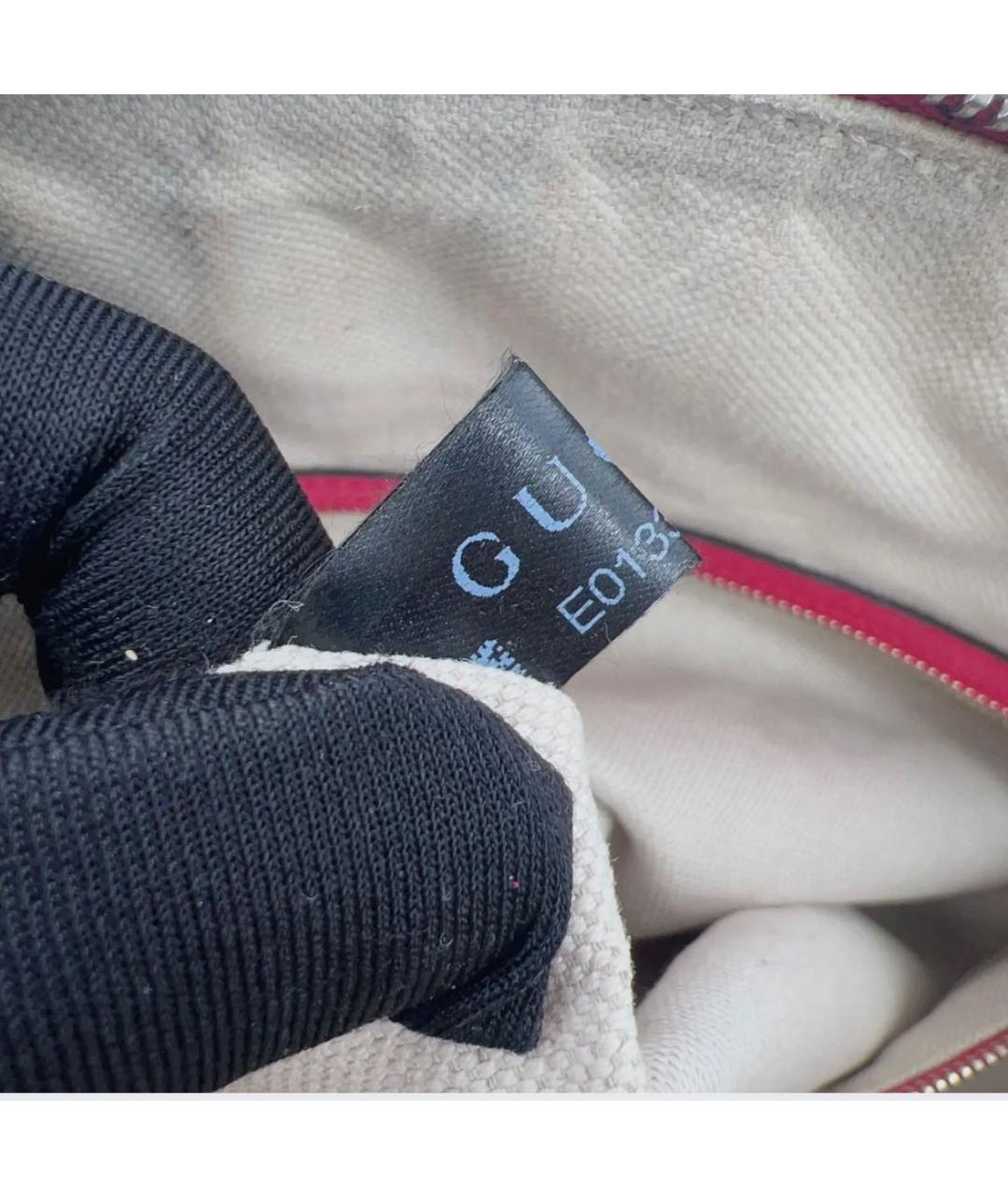 GUCCI Розовая кожаная сумка с короткими ручками, фото 6