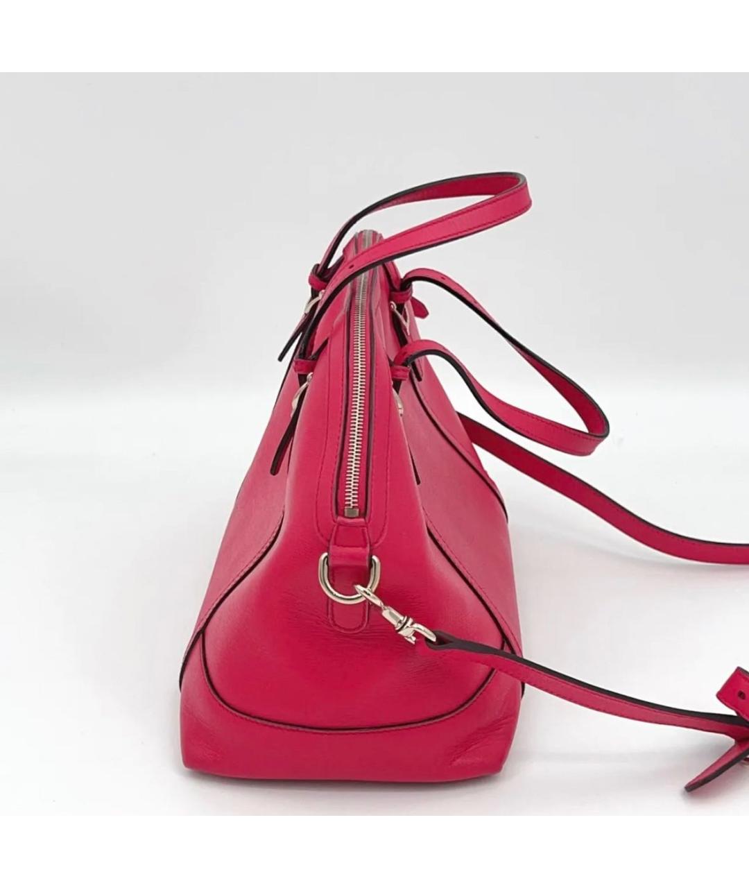 GUCCI Розовая кожаная сумка с короткими ручками, фото 4