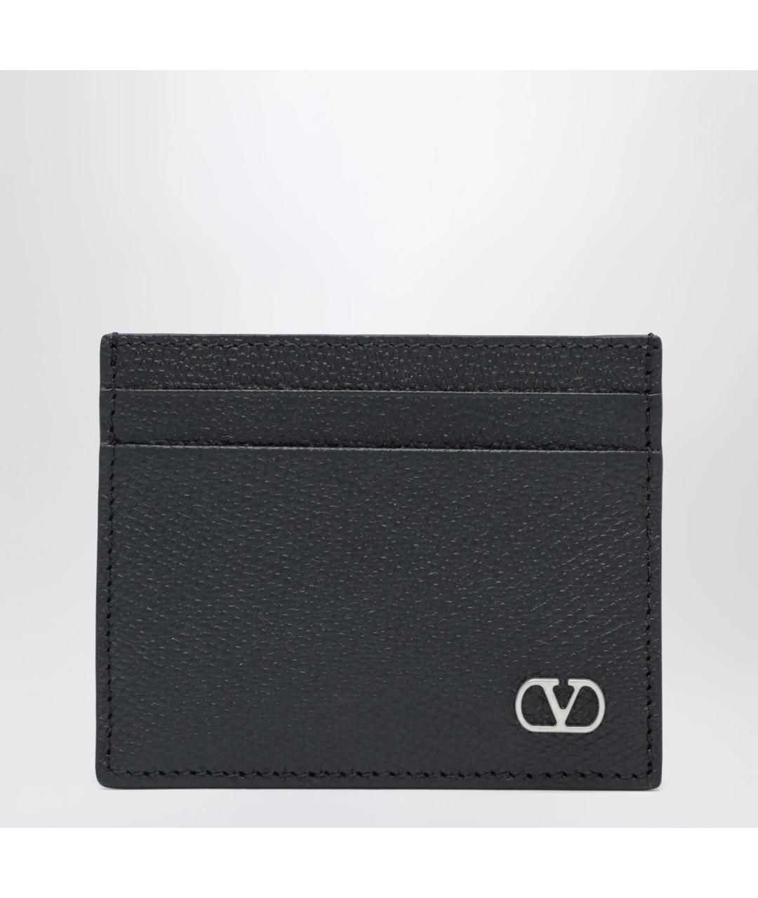 VALENTINO Черный кожаный кардхолдер, фото 3