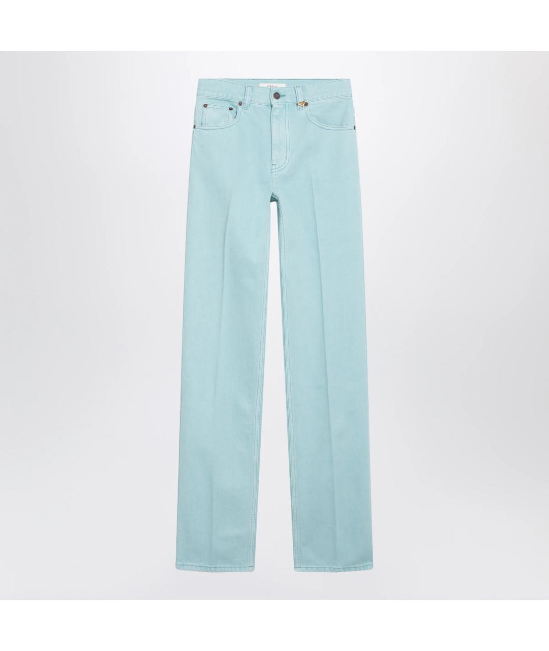 CHLOE Голубые хлопковые прямые джинсы, фото 3