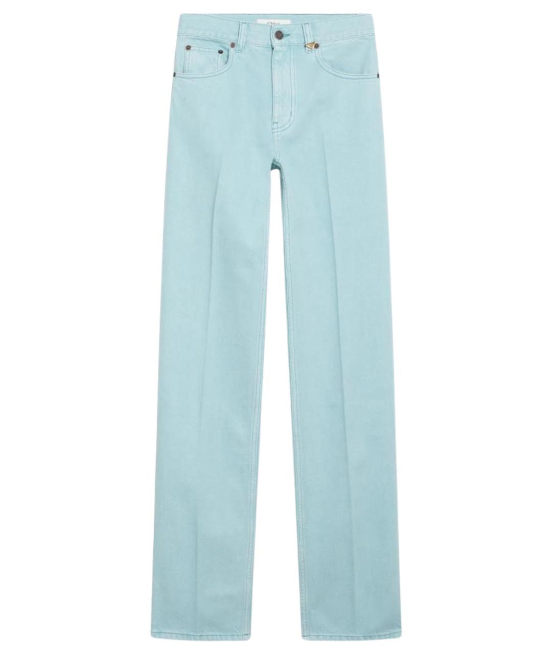 CHLOE Голубые хлопковые прямые джинсы, фото 1