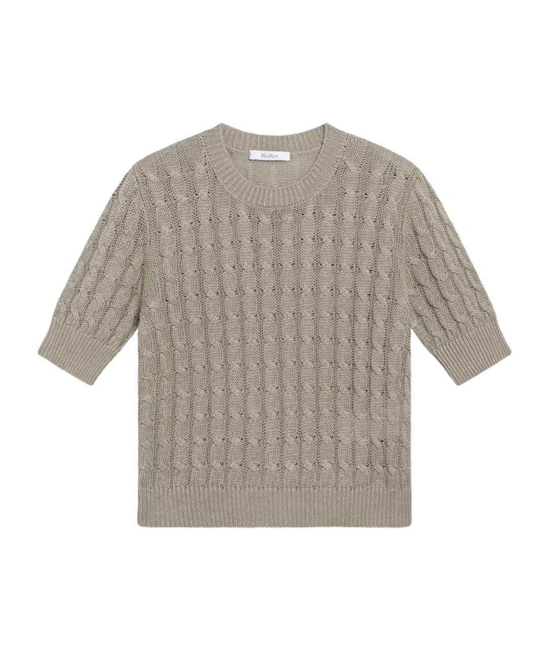 MAX MARA Бежевый льняной джемпер / свитер, фото 1