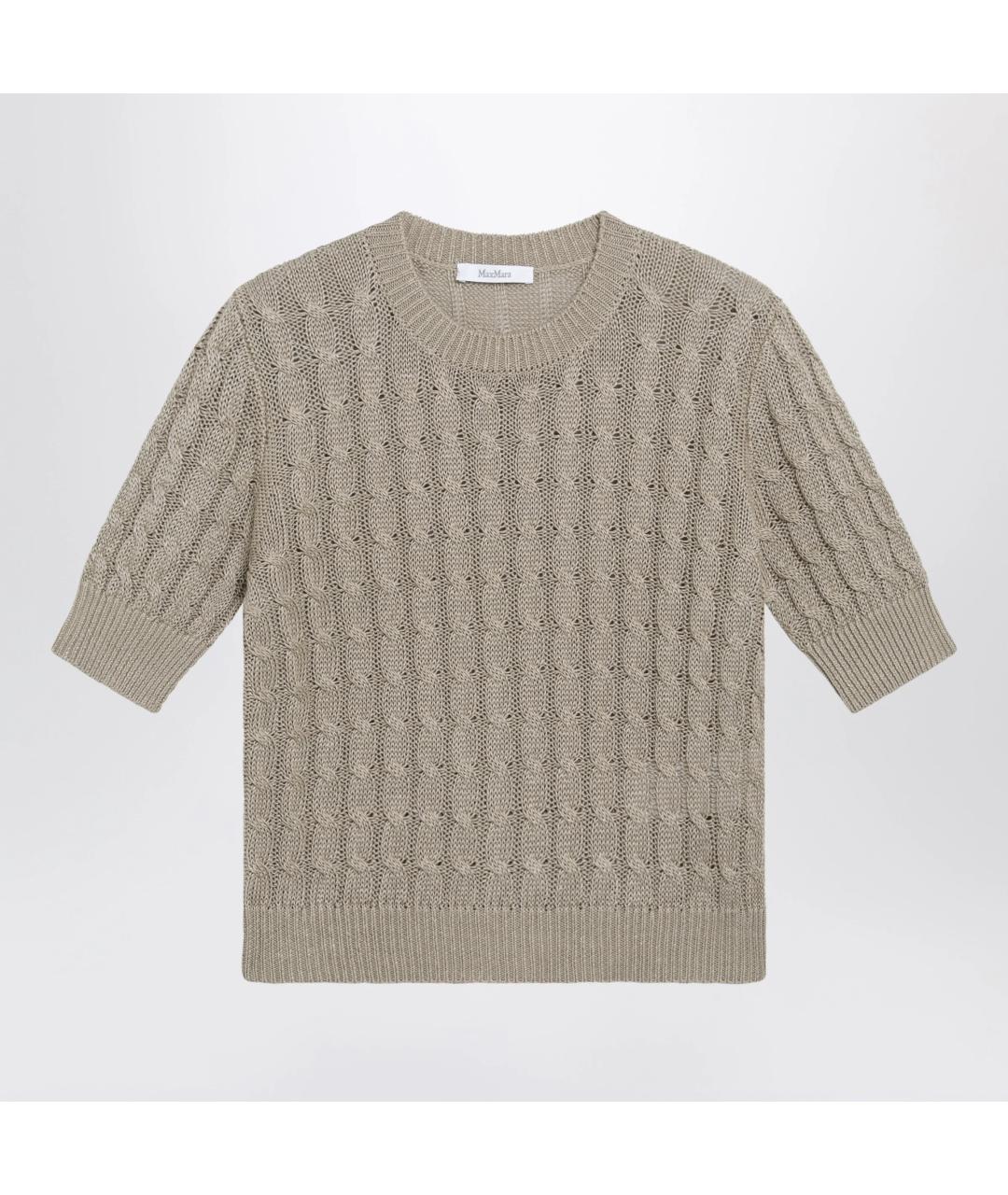 MAX MARA Бежевый льняной джемпер / свитер, фото 3
