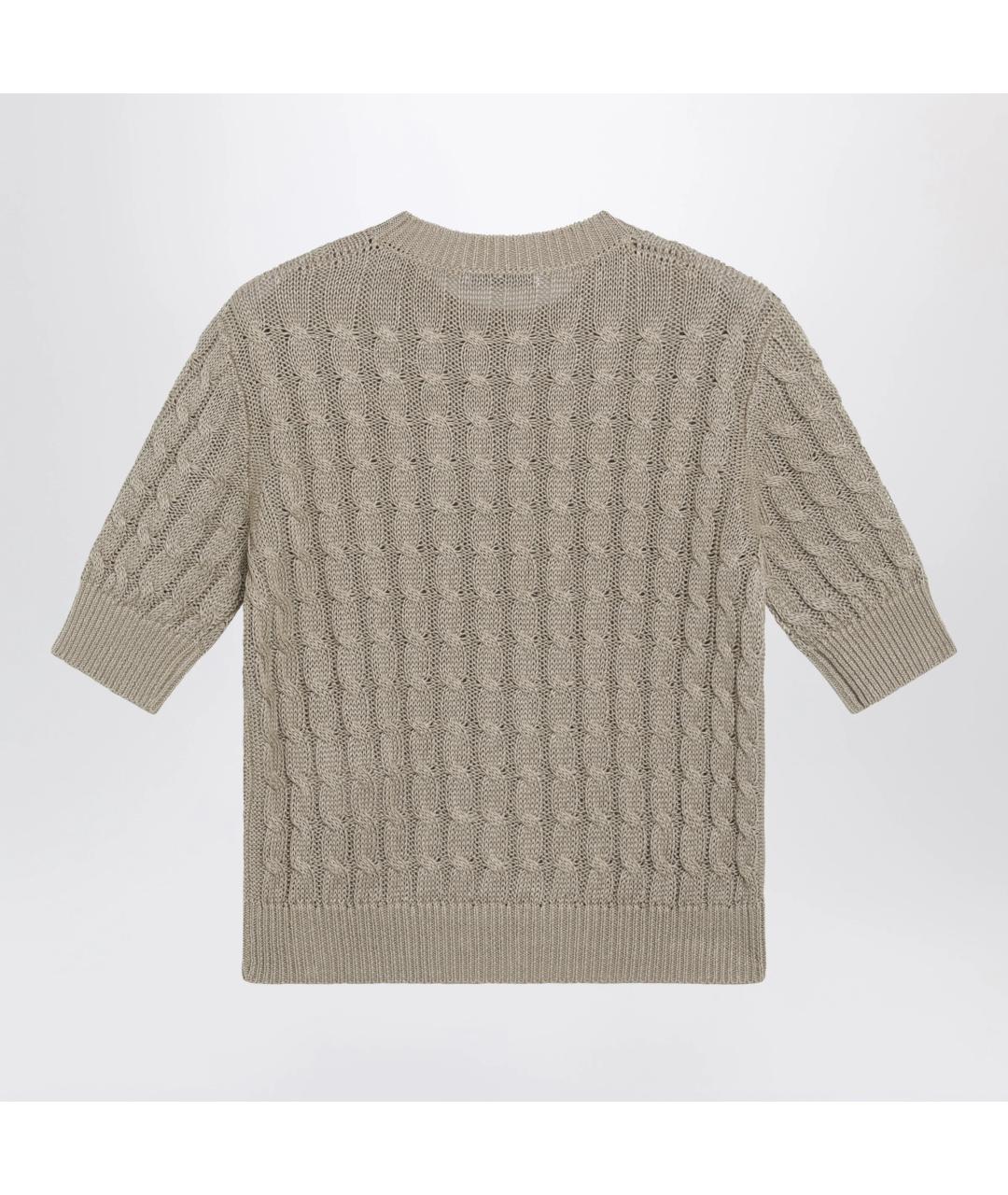 MAX MARA Бежевый льняной джемпер / свитер, фото 2