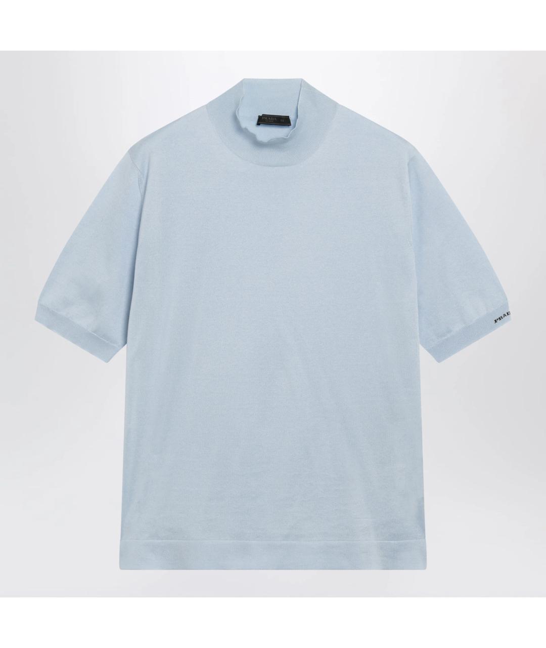 PRADA Голубая хлопковая футболка, фото 3