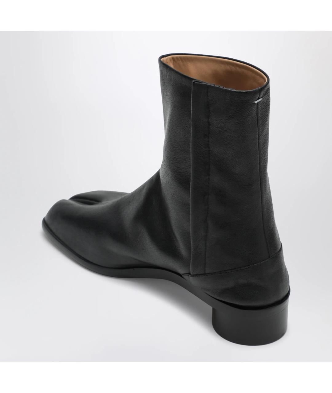 MAISON MARGIELA Черные кожаные высокие ботинки, фото 2