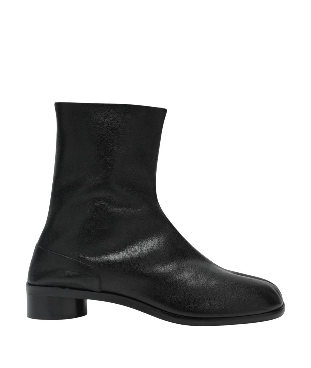 MAISON MARGIELA Черные кожаные высокие ботинки, фото 1