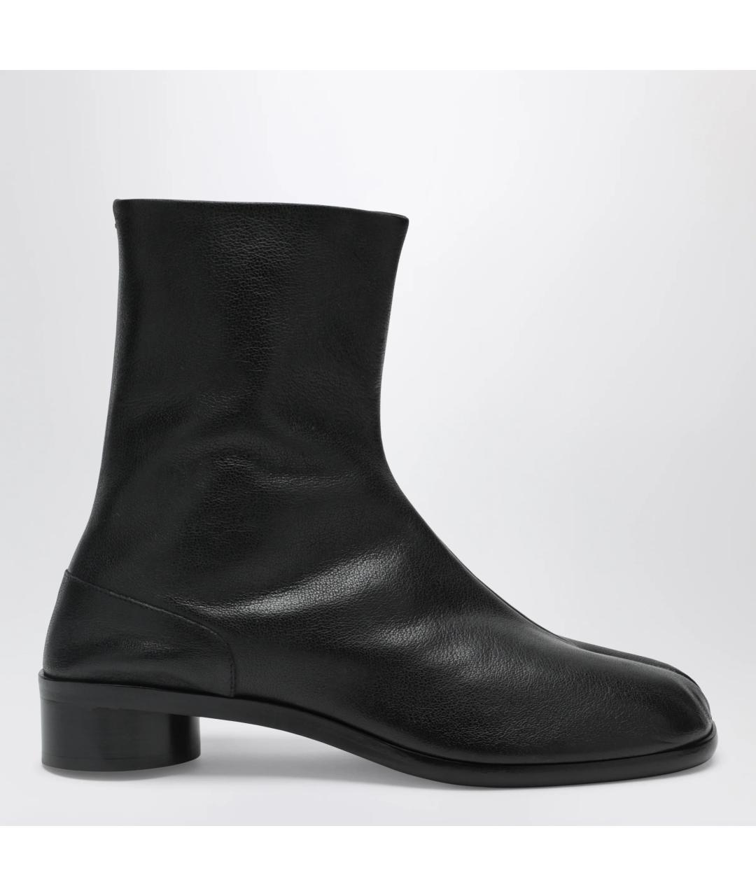 MAISON MARGIELA Черные кожаные высокие ботинки, фото 3