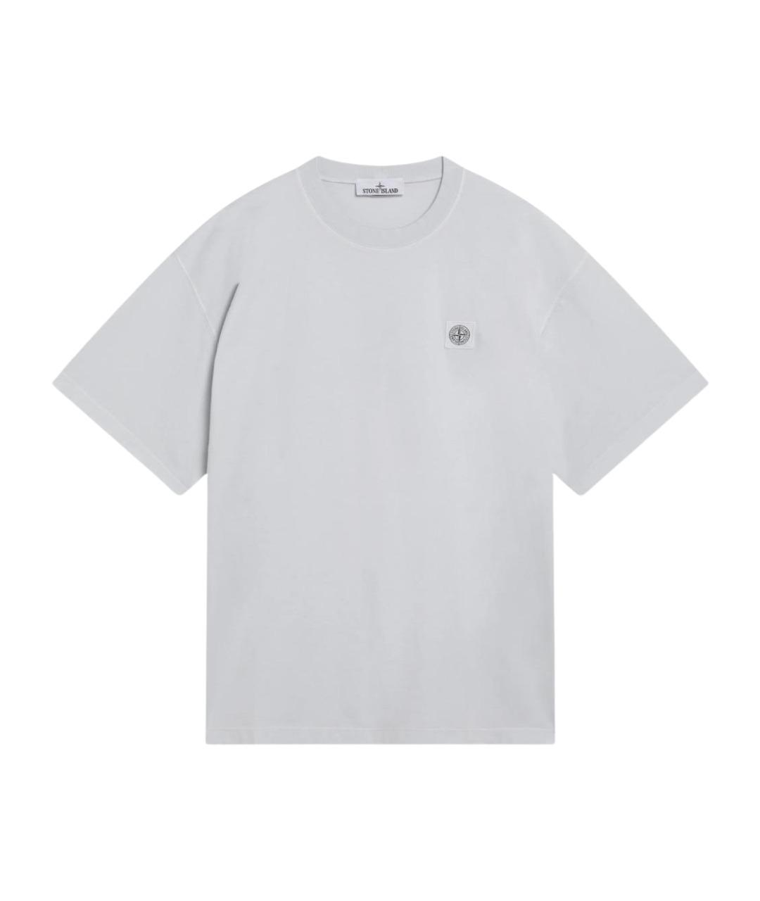 STONE ISLAND Голубая хлопковая футболка, фото 1