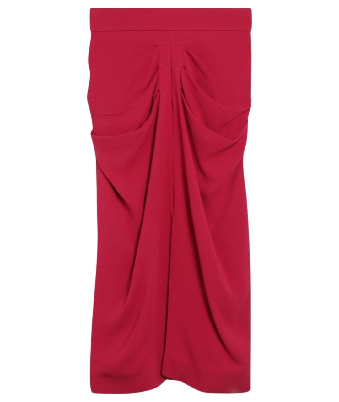 VALENTINO Красная вискозная юбка миди, фото 1