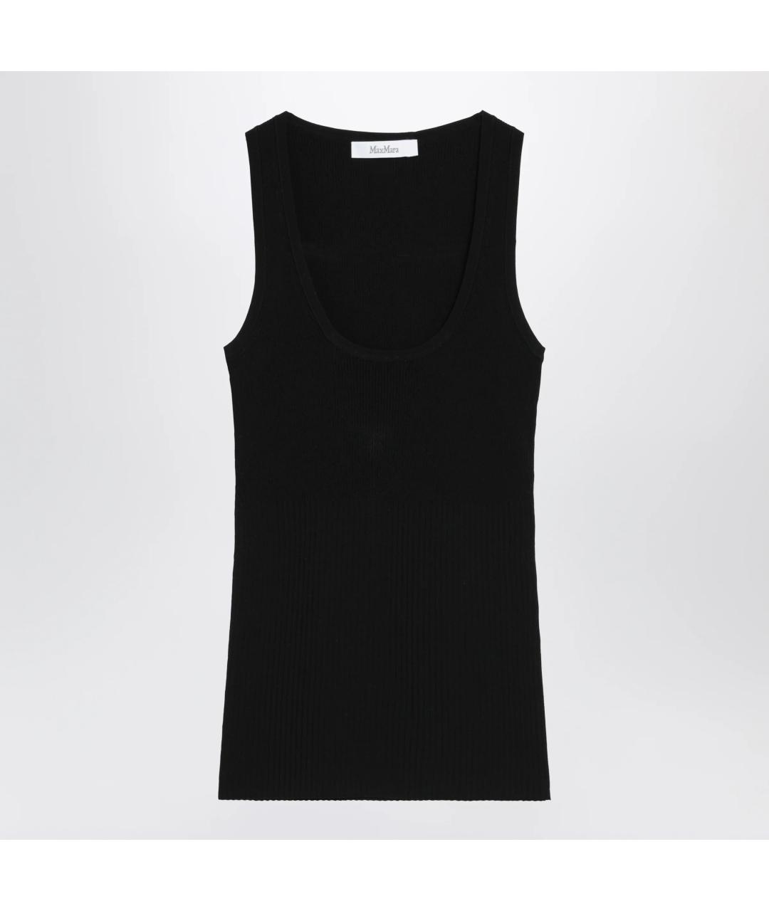 MAX MARA Черная вискозная майка, фото 3