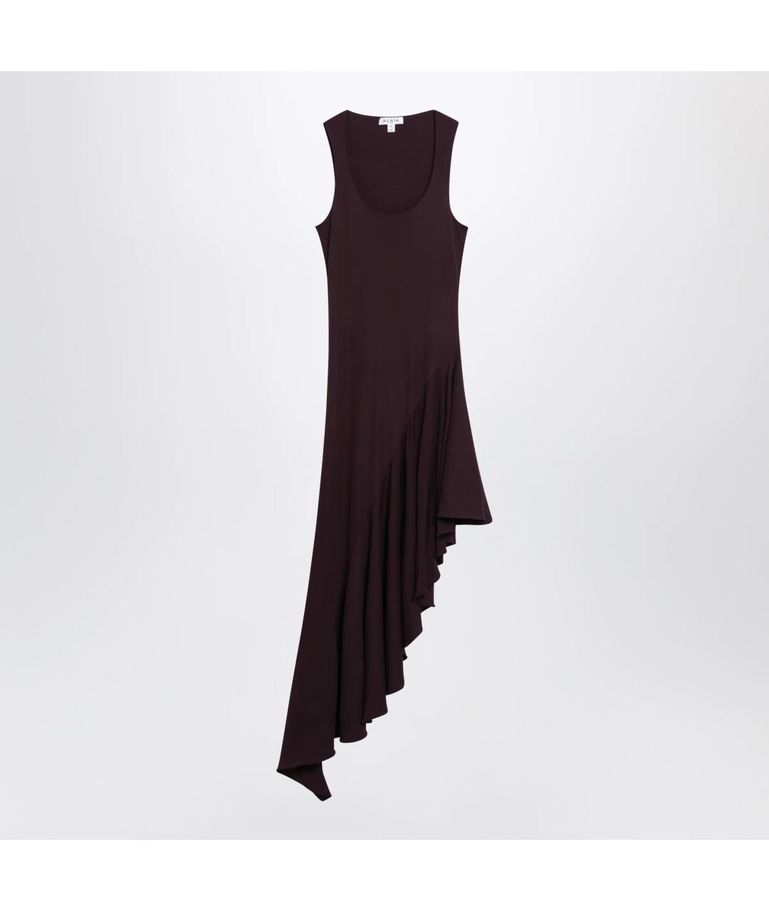 ALAIA Бордовое хлопковое повседневное платье, фото 3