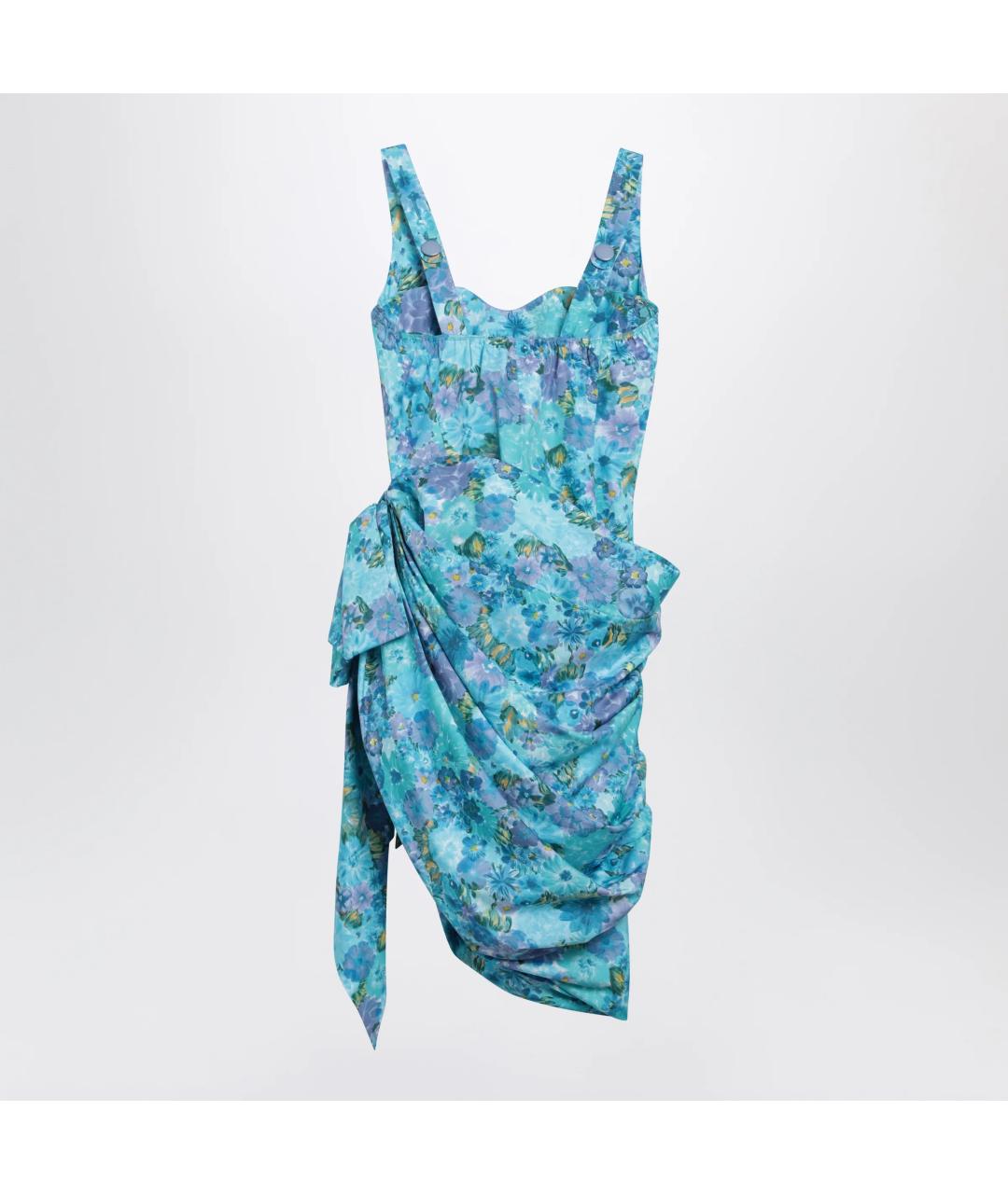 CHLOE Голубое хлопковое повседневное платье, фото 2