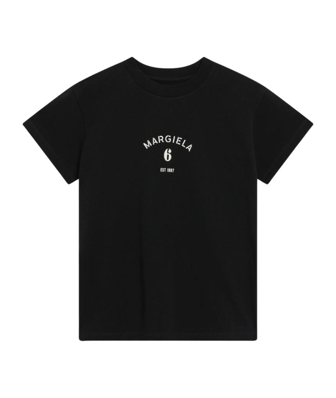 MM6 MAISON MARGIELA Черная хлопковая футболка, фото 1