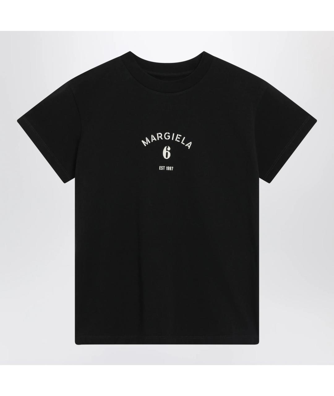 MM6 MAISON MARGIELA Черная хлопковая футболка, фото 3