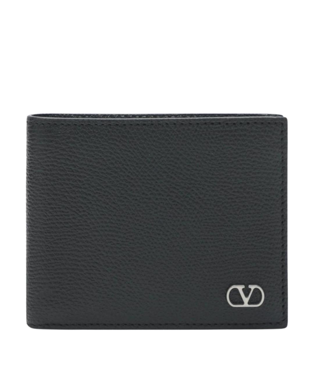 VALENTINO Черный кожаный кошелек, фото 1