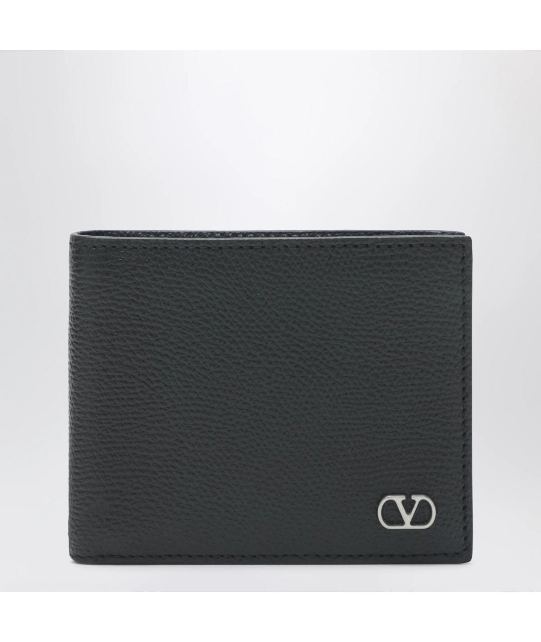 VALENTINO Черный кожаный кошелек, фото 3