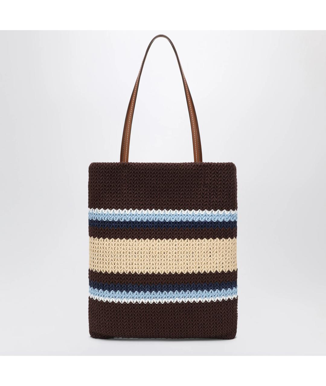 MIU MIU Коричневая хлопковая сумка тоут, фото 2