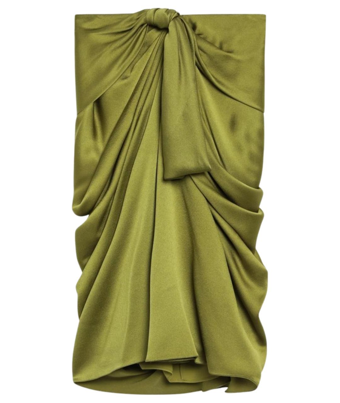 CHLOE Зеленая шелковая юбка миди, фото 1