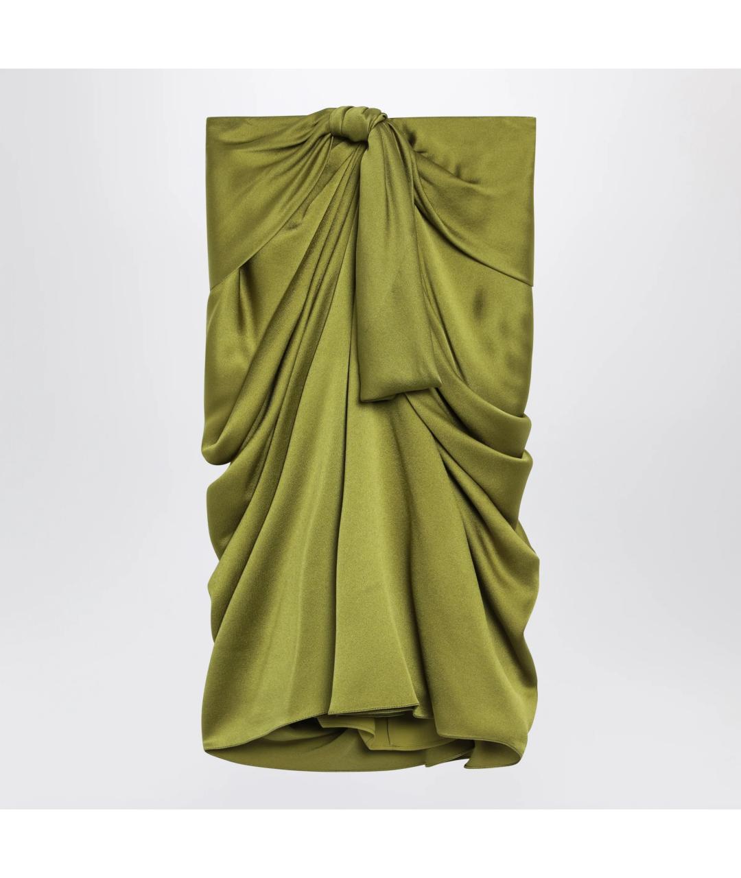 CHLOE Зеленая шелковая юбка миди, фото 3