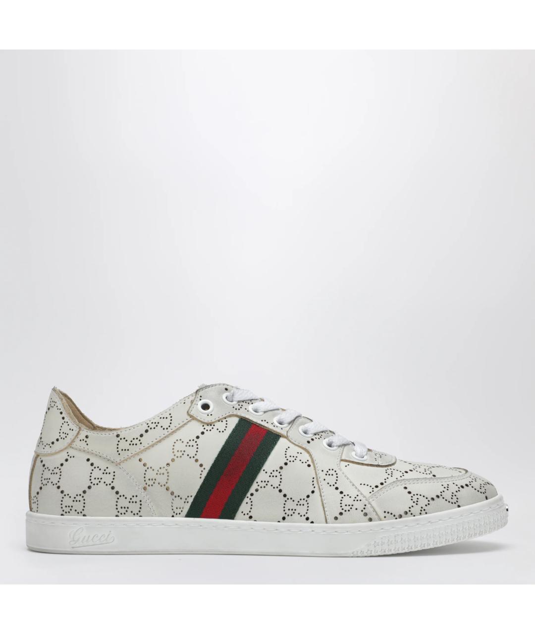 GUCCI Белые кожаные кеды, фото 3