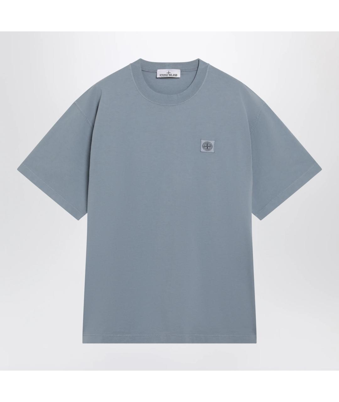 STONE ISLAND Синяя хлопковая футболка, фото 3