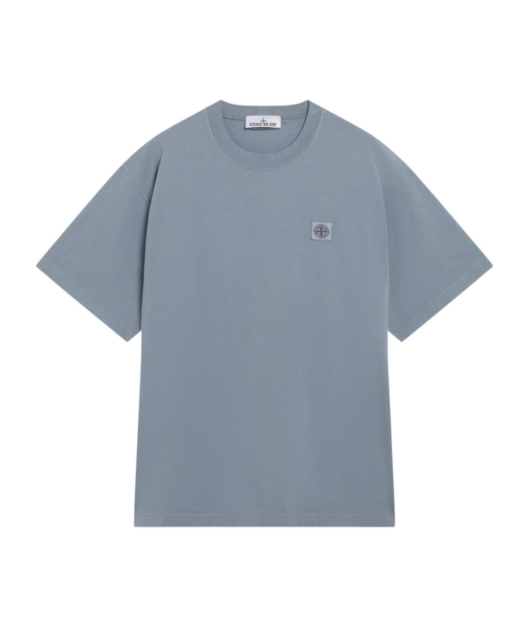 STONE ISLAND Синяя хлопковая футболка, фото 1