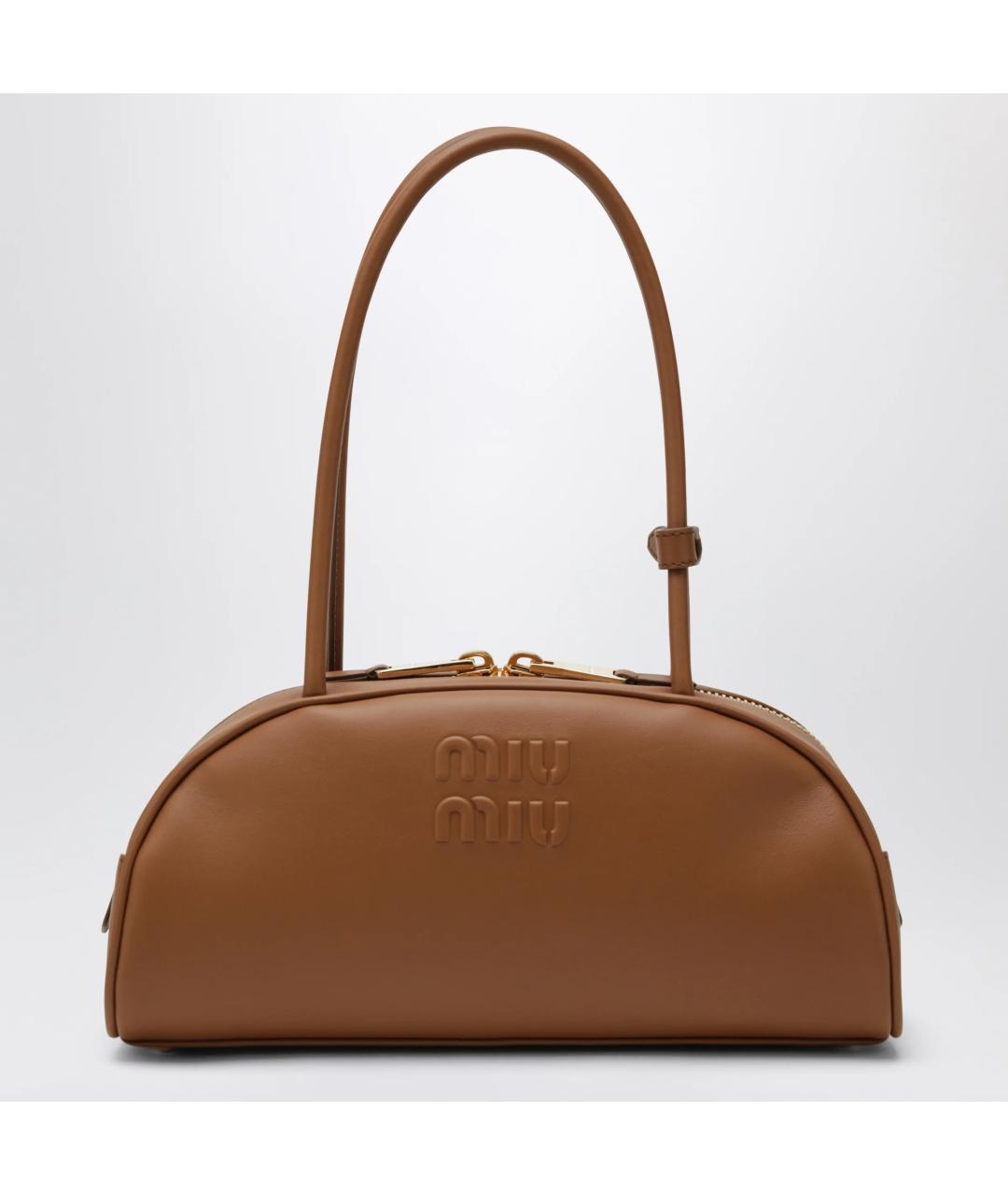 MIU MIU Коричневая кожаная сумка тоут, фото 3