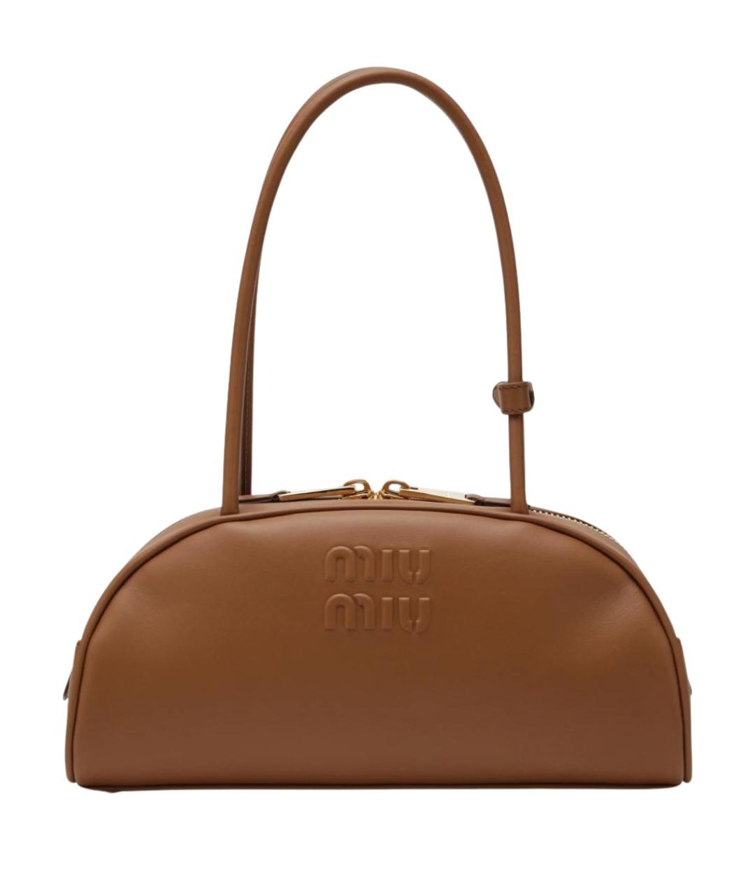MIU MIU Коричневая кожаная сумка тоут, фото 1