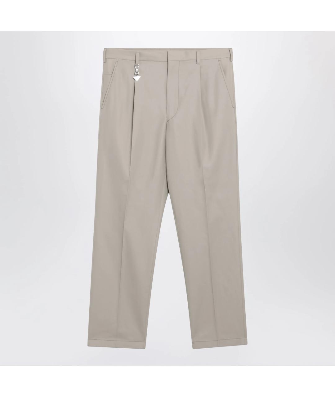 PRADA Бежевые хлопковые повседневные брюки, фото 3
