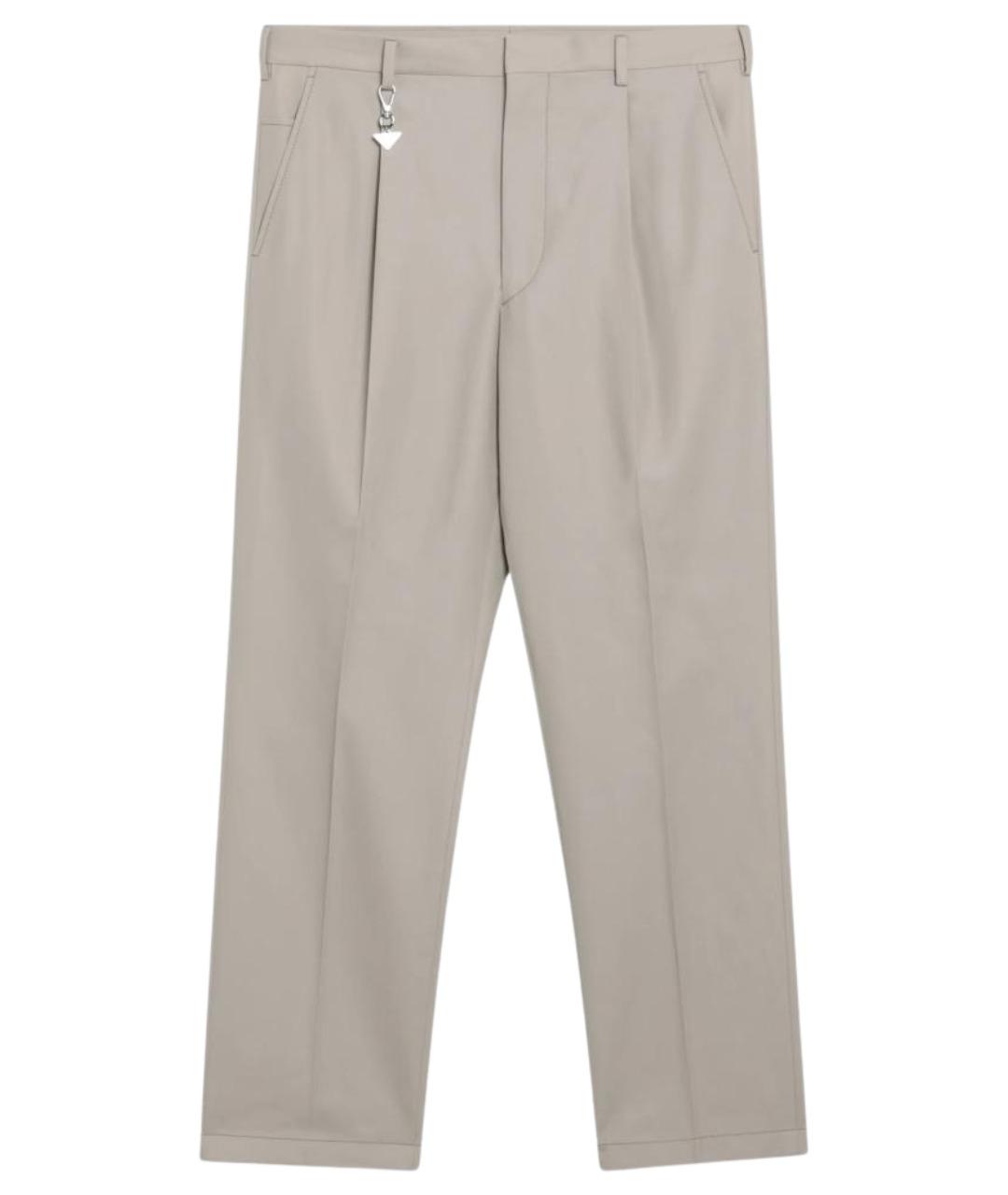 PRADA Бежевые хлопковые повседневные брюки, фото 1
