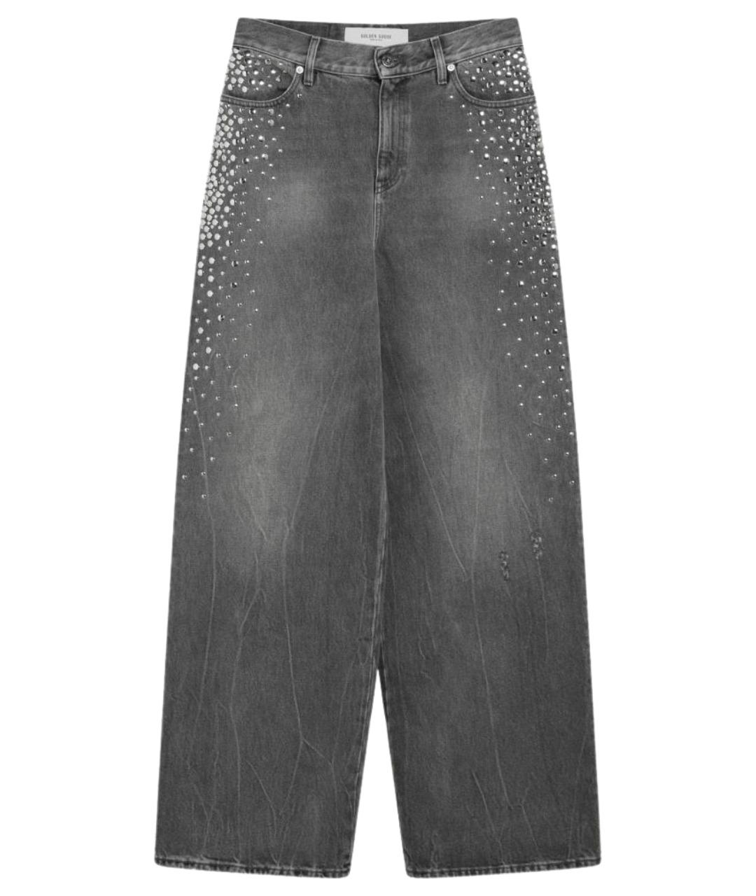 GOLDEN GOOSE DELUXE BRAND Серые хлопковые прямые джинсы, фото 1