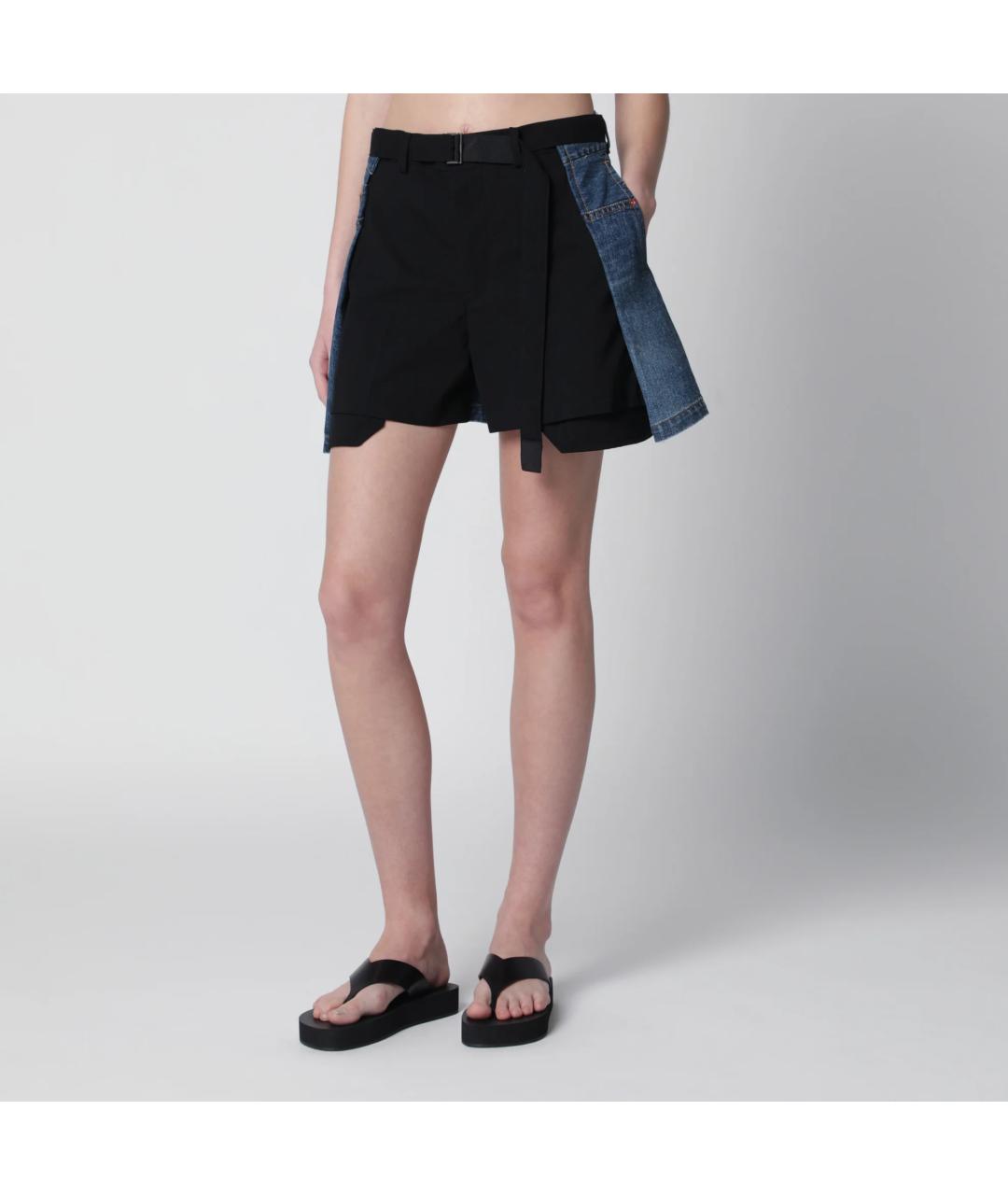 SACAI Синие деним шорты, фото 3