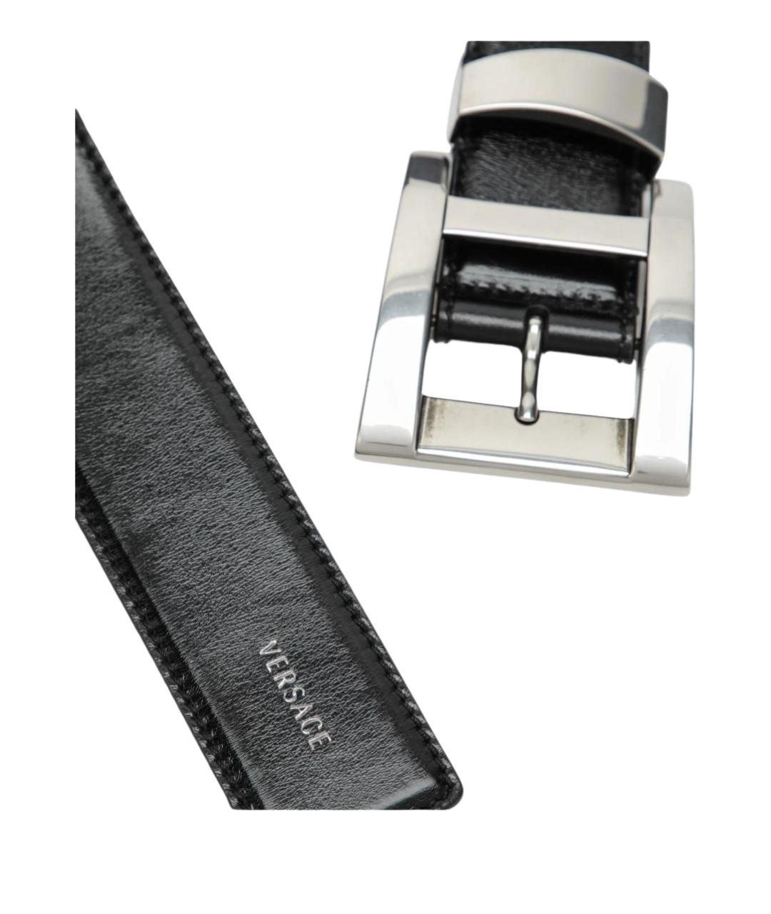 VERSACE Черный кожаный ремень, фото 2