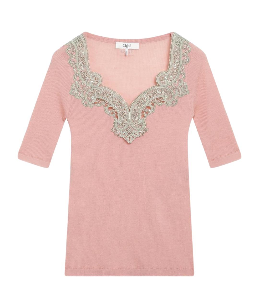 CHLOE Розовый шерстяной джемпер / свитер, фото 1