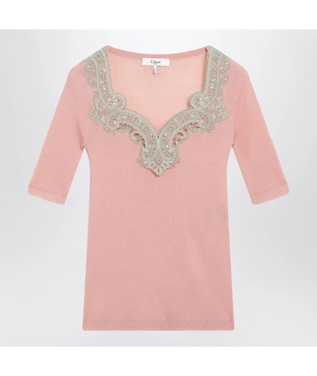 CHLOE Розовый шерстяной джемпер / свитер, фото 3