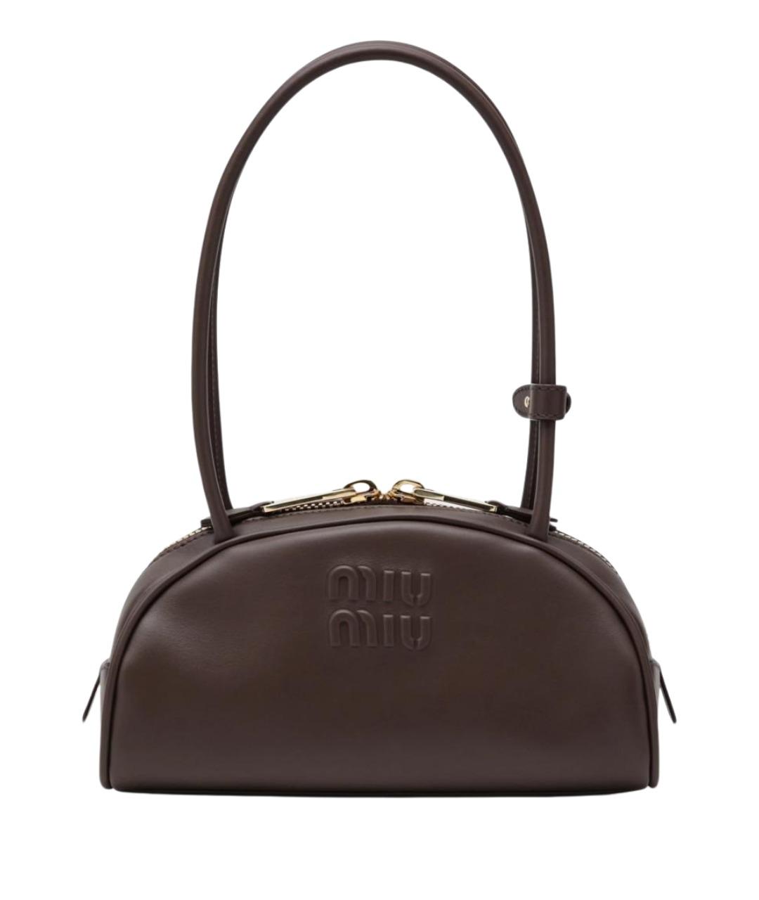 MIU MIU Коричневая кожаная сумка тоут, фото 1