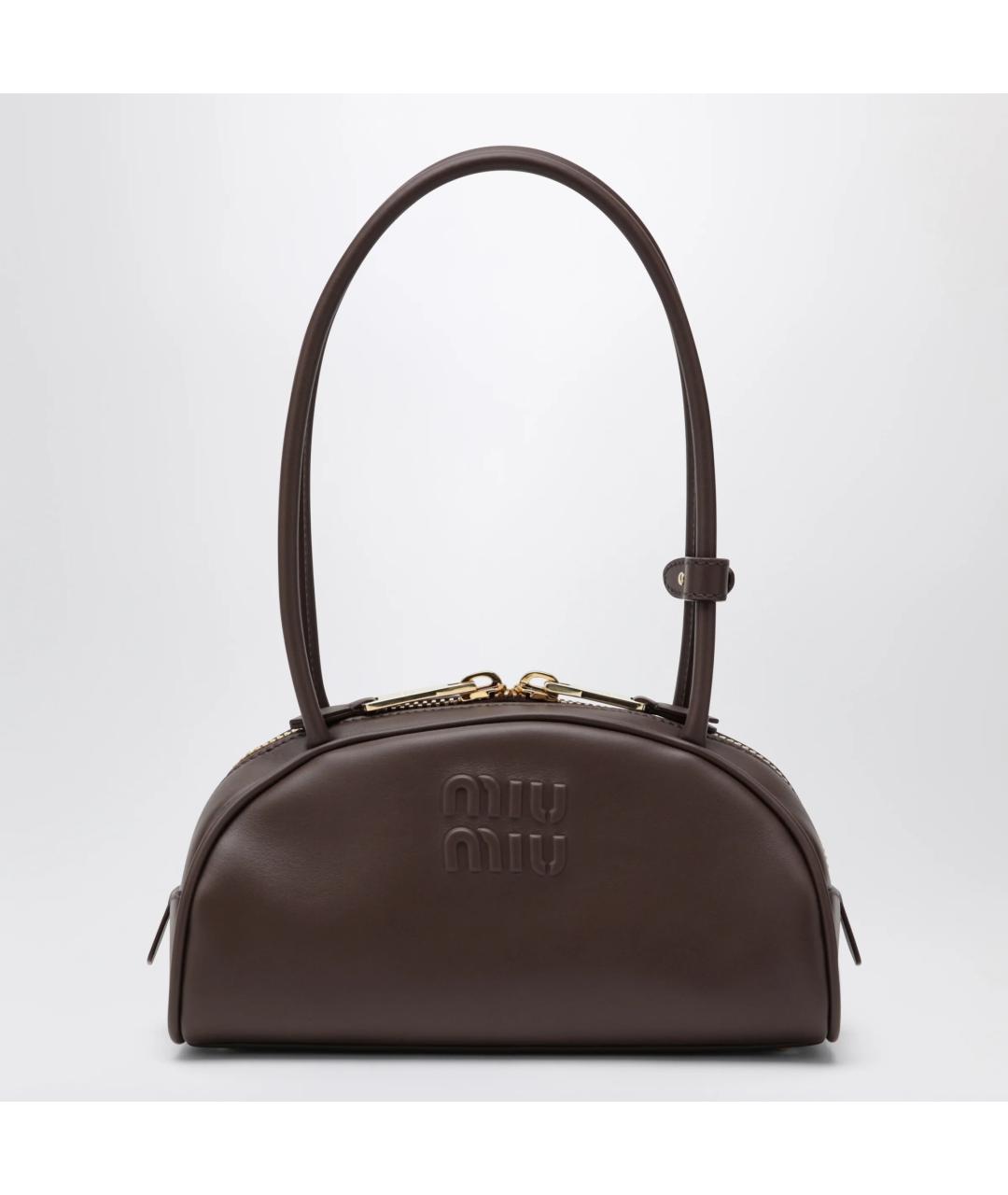 MIU MIU Коричневая кожаная сумка тоут, фото 3